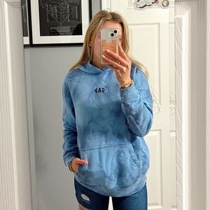 GAP Blue Tie Dye Hoodie Sweatshirt